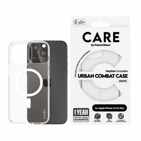 ⁨CARE by PanzerGlass Urban Combat Case iPhone 15 Pro Max 6,7" MagSafe biały/white 1420⁩ w sklepie Wasserman.eu