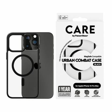 ⁨CARE by PanzerGlass Urban Combat Case iPhone 15 Pro Max 6,7" MagSafe czarny/black 1428⁩ w sklepie Wasserman.eu