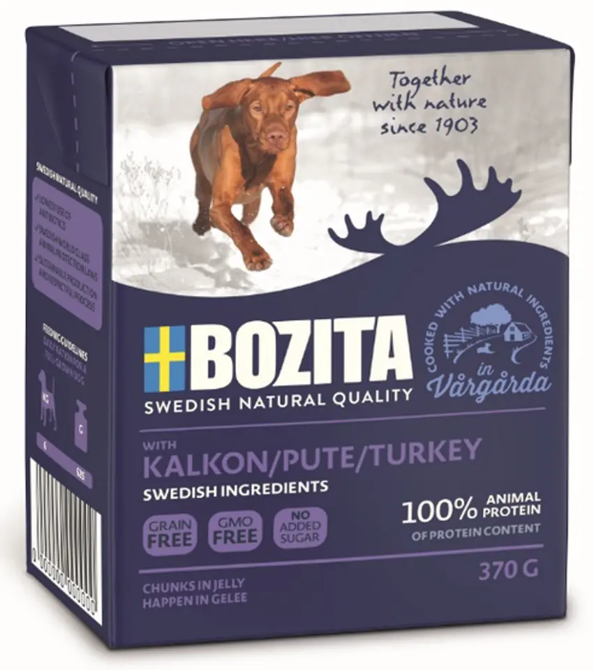 ⁨Bozita Dog Tetra Recart z indykiem w galaretce kartonik 370g⁩ w sklepie Wasserman.eu