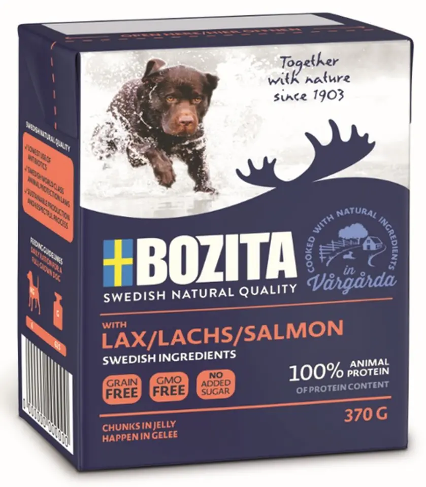 ⁨Bozita Dog Tetra Recart z łososiem w galaretce kartonik 370g⁩ w sklepie Wasserman.eu