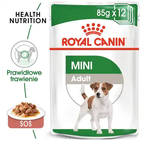 ⁨Royal Canin Mini Adult karma mokra w sosie dla psów dorosłych, ras małych saszetka 85g⁩ w sklepie Wasserman.eu