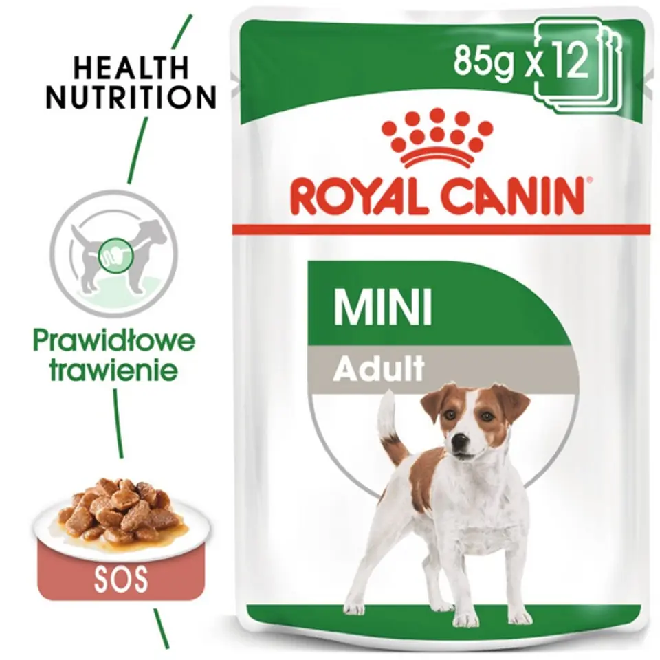 ⁨Royal Canin Mini Adult wet food in sauce for adult dogs, small breeds sachet 85g⁩ at Wasserman.eu