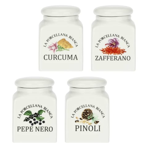 ⁨Zestaw 4 pojemników do przypraw Conserva - Biały, 175 ml⁩ w sklepie Wasserman.eu