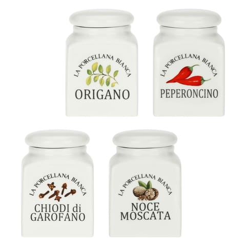 ⁨Set of 4 Conserva Spice Containers - White, 175 ml⁩ at Wasserman.eu