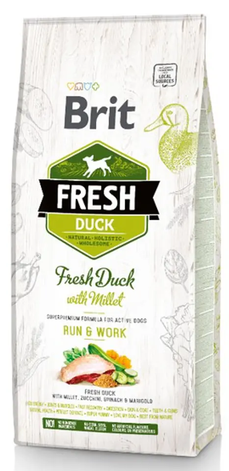 ⁨Brit Fresh Duck with Millet Active Run & Work  12kg⁩ at Wasserman.eu