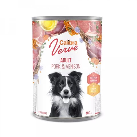 ⁨CALIBRA Verve Adult Pork & Venison - wet dog food - 400g⁩ at Wasserman.eu