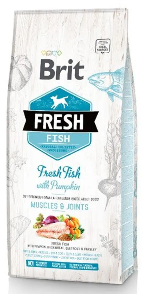 ⁨Brit Fresh Dog Adult Large Fish & Pumpkin 2,5kg⁩ w sklepie Wasserman.eu