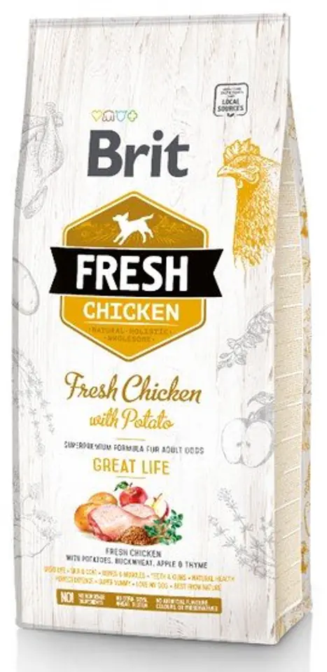 ⁨Brit Fresh Chicken & Potato Adult Great Life - Dry dog food - 2,5kg⁩ at Wasserman.eu