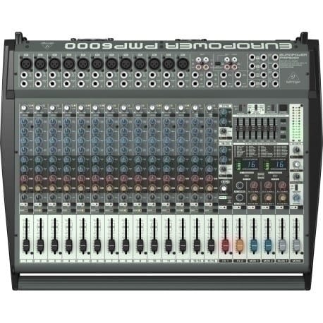 ⁨Behringer PMP6000 audio mixer 20 channels 10 - 200000 Hz Black⁩ at Wasserman.eu