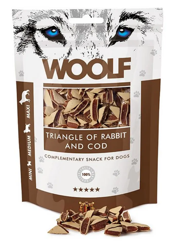 ⁨Woolf Rabbit & COD Triangle 100g⁩ at Wasserman.eu