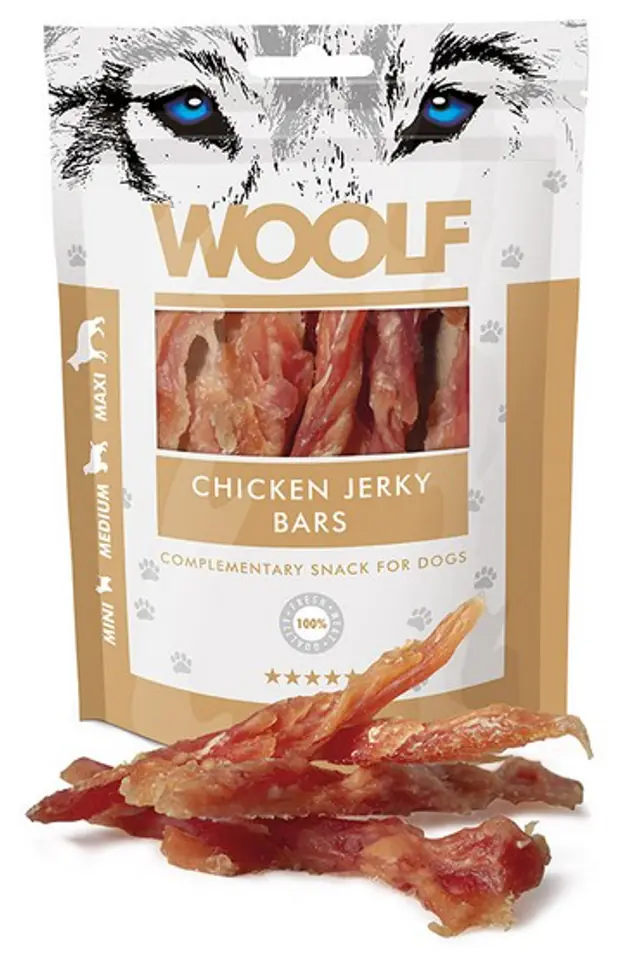 ⁨Woolf Chicken Jerky Bars 100g⁩ at Wasserman.eu