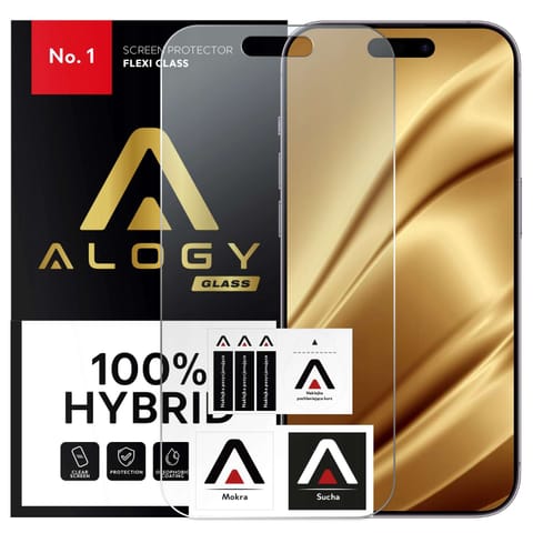 ⁨Szkło hybrydowe do Apple iPhone 15 Pro na ekran Alogy Flexi Glass 9H Case Friendly płaskie na ekran⁩ w sklepie Wasserman.eu