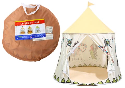 ⁨Namiot Indiański Tipi Dla Dzieci Beżowy 125 Cm⁩ w sklepie Wasserman.eu