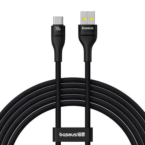 ⁨Kabel USB do USB-C Baseus Flash 2 100W, 2m (czarny)⁩ w sklepie Wasserman.eu