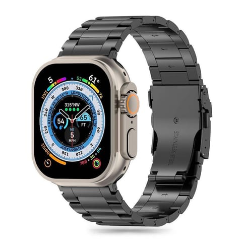 Pasek do APPLE WATCH 4 / 5 / 6 / 7 / 8 / 9 / SE / ULTRA 1 / 2 (42 / 44 / 45 / 49 MM) Tech-Protect Stainless czarne w sklepie Wasserman.eu