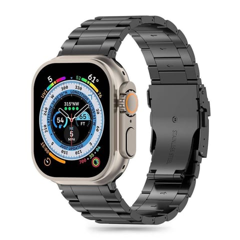 ⁨Pasek do APPLE WATCH 4 / 5 / 6 / 7 / 8 / 9 / SE / ULTRA 1 / 2 (42 / 44 / 45 / 49 MM) Tech-Protect Stainless czarne⁩ w sklepie Wasserman.eu