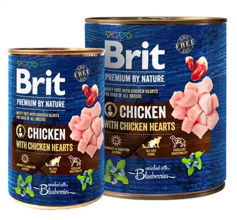 ⁨Brit Premium By Nature Chicken & Hearts puszka 800g⁩ w sklepie Wasserman.eu