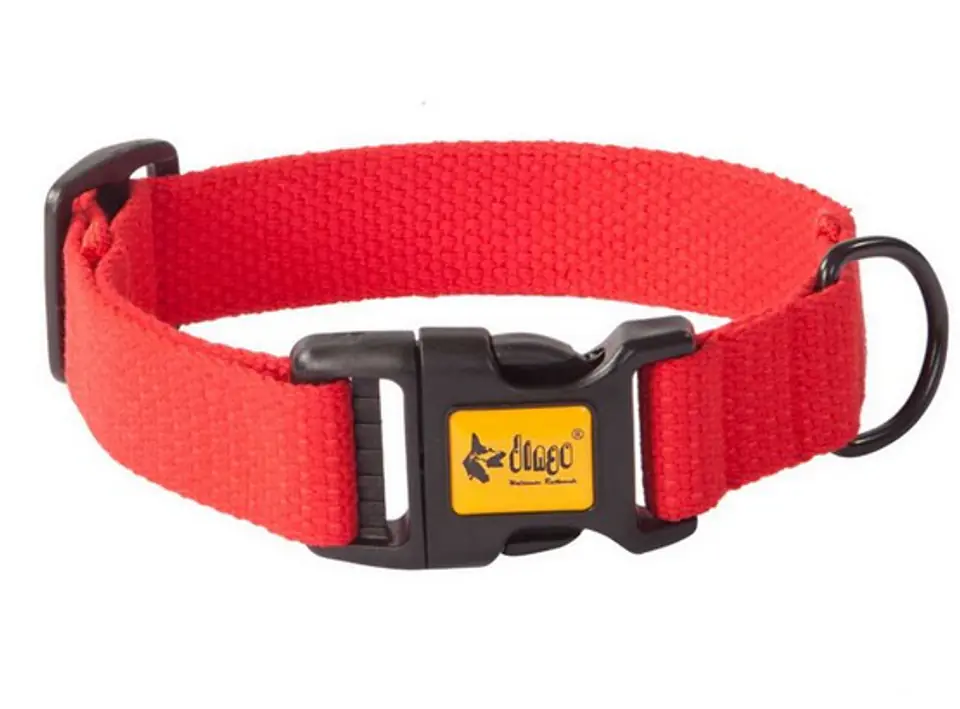 ⁨Dingo Adjustable collar made of cotton tape 1,6x35cm red⁩ at Wasserman.eu