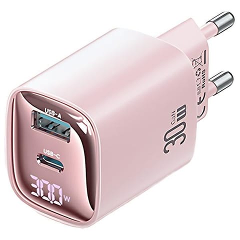 ⁨USAMS Ład. siec. CC229 30W GaN USB-C/USB-A Fast Charging XC Series różowy/pink CC229TC03⁩ w sklepie Wasserman.eu