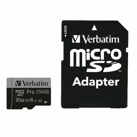 Verbatim Karta microSD 256GB + adapter Pro U3 czarny/black 47045 w sklepie Wasserman.eu
