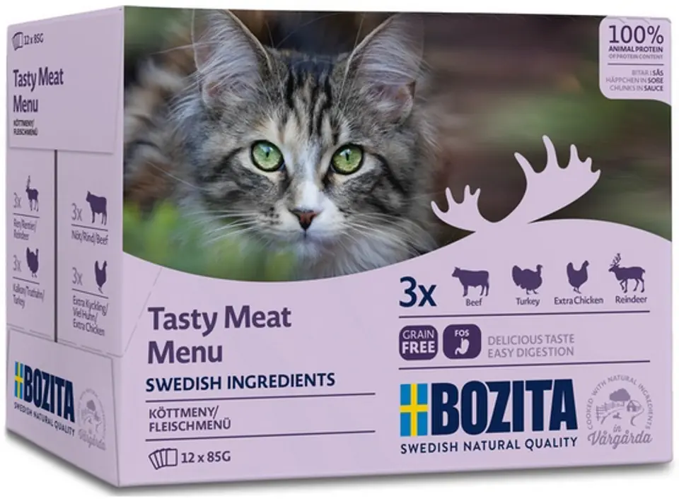 ⁨Bozita Cat Multibox z mięsem w sosie saszetki 12x85g⁩ w sklepie Wasserman.eu