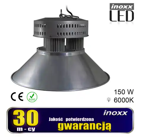 ⁨LAMPA PRZEMYSŁOWA LED 150W HIGH BAY COB 6000K ZIMNA 13 500LM⁩ w sklepie Wasserman.eu