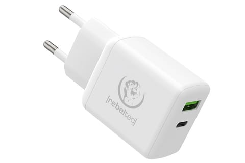 ⁨Mains charger two ports USB-C + USB-A H200 TURBO QC3.0 + PD20W⁩ at Wasserman.eu