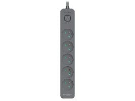 Power Line+ 3m Graphite surge protector power strip (5 sockets) at Wasserman.eu