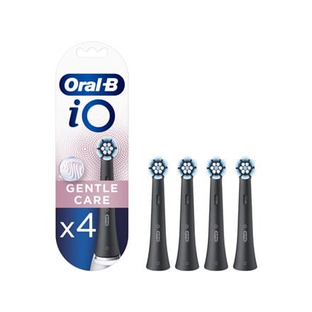 ⁨Oral-B Toothbrush replacement iO Gentle Care Heads For adults Number of brush heads included 4 Number of teeth brushing modes Does not apply Black⁩ at Wasserman.eu