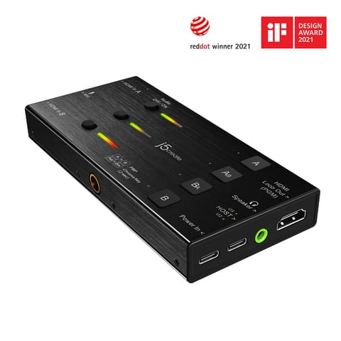 ⁨j5create JVA06 Dual HDMI™ Video Capture Card, 1920*1080 Video Capture Resolution, 3 x HDMI ports and 2 x USB ports, Black⁩ at Wasserman.eu