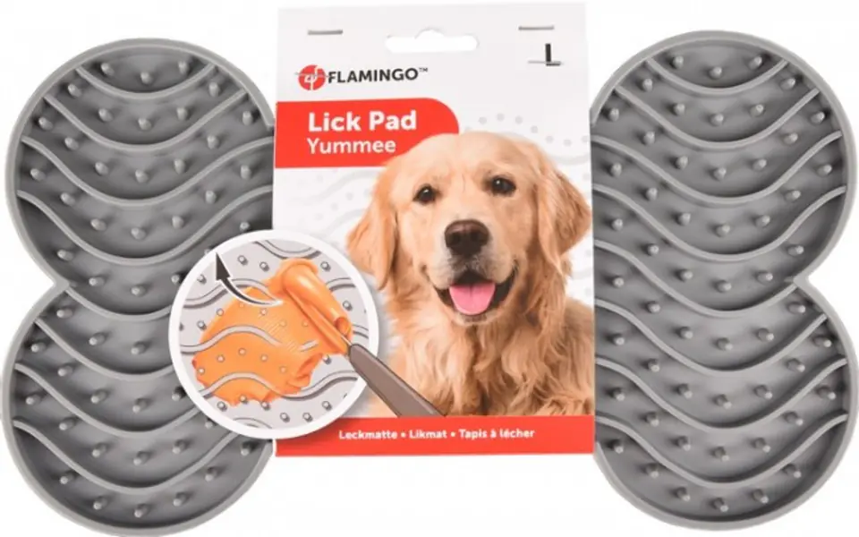 ⁨Flamingo Lick Pad Anti-stress mat L grey⁩ at Wasserman.eu