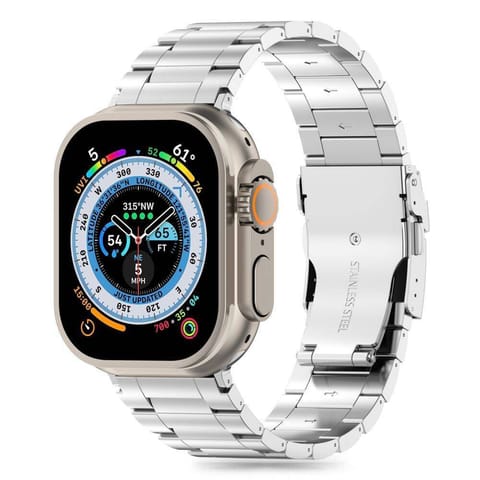 ⁨Pasek do APPLE WATCH 4 / 5 / 6 / 7 / 8 / 9 / SE / ULTRA 1 / 2 (42 / 44 / 45 / 49 MM) Tech-Protect Stainless Pro srebrne⁩ w sklepie Wasserman.eu