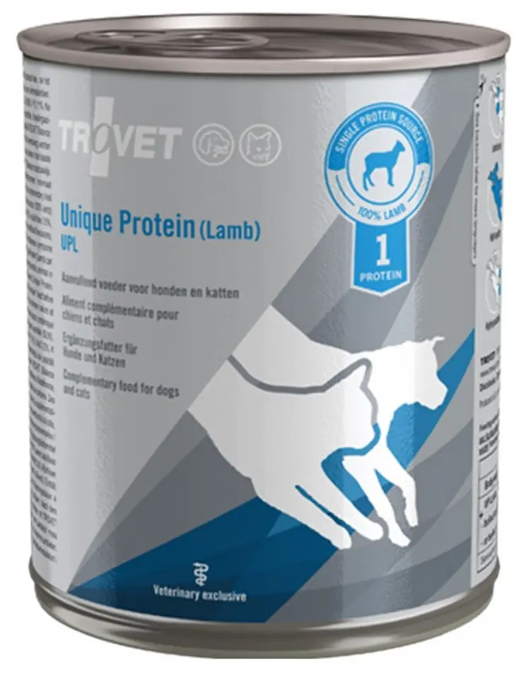 ⁨Trovet Unique Protein UPL Jagnięcina dla psa i kota puszka 800g⁩ w sklepie Wasserman.eu