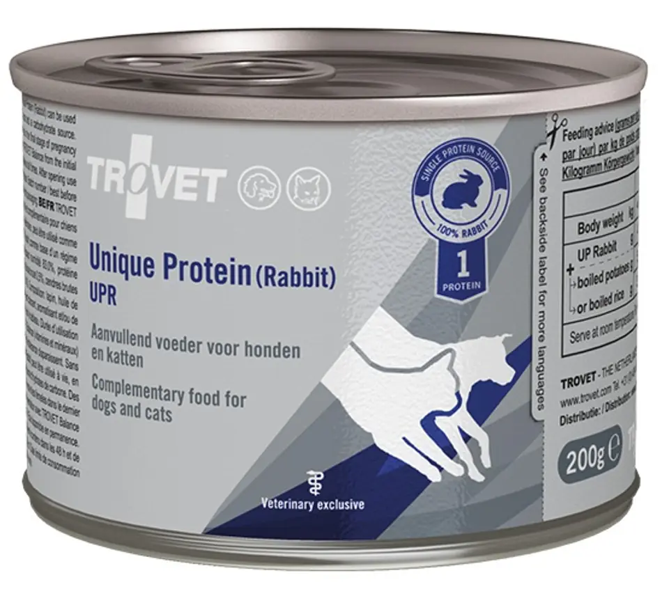 ⁨Trovet Unique Protein UPR Królik dla psa i kota puszka 200g⁩ w sklepie Wasserman.eu