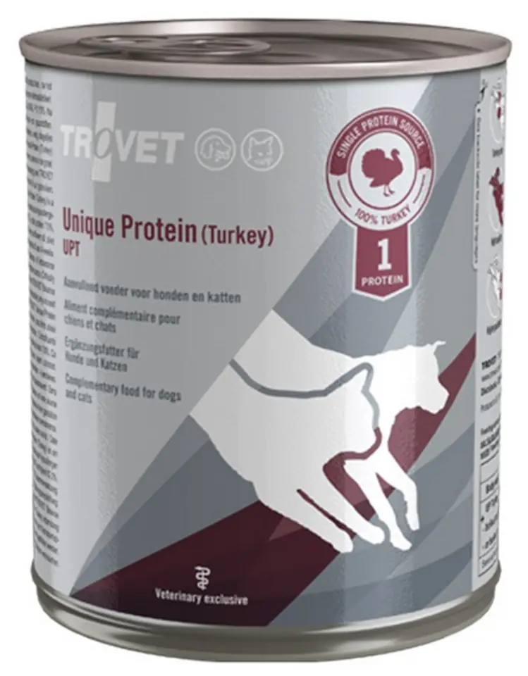 ⁨Trovet Unique Protein UPT Turkey for Dog and Cat Can 800g⁩ at Wasserman.eu