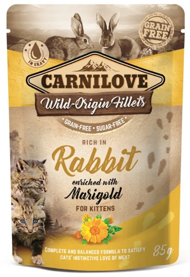 ⁨Carnilove Cat Rabbit & Marigold Kitten - królik i nagietek saszetka 85g⁩ w sklepie Wasserman.eu