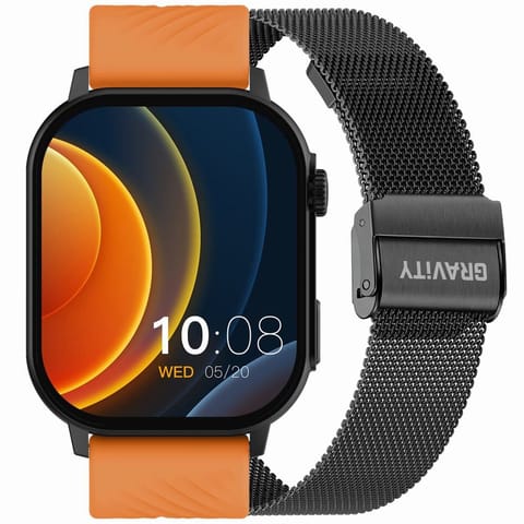 Smartwatch Gravity GT15-2 Pomarańczowy Pasek Silikonowy + Czarna Bransoleta w sklepie Wasserman.eu