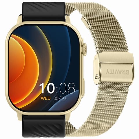 Smartwatch Gravity GT15-6 Czarny Pasek Silikonowy + Złota Bransoleta w sklepie Wasserman.eu