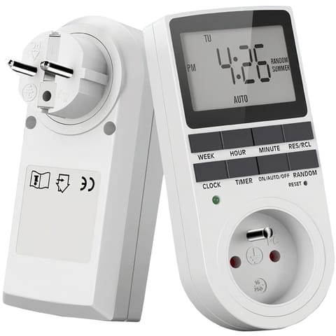 ⁨Programator czasowy włącznik / wyłącznik Oszczędzanie energii prądu Timer LCD do gniazdka EU biały⁩ w sklepie Wasserman.eu