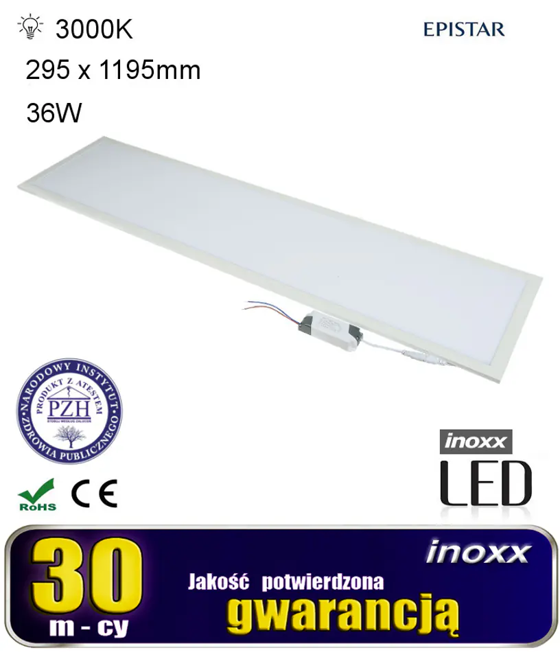 ⁨Panel led 120x30 36w lampa sufitowa slim kaseton 3000k ciepła⁩ w sklepie Wasserman.eu