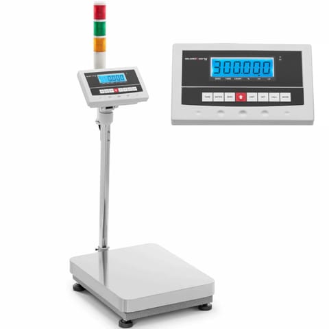 ⁨Waga platformowa magazynowa z kolumną sygnalizacyjną świetlną LCD 300kg / 0.005kg⁩ w sklepie Wasserman.eu