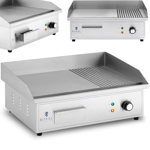 ⁨Grill elektryczny płyta grillowa gładka ryflowana 548 x 350 mm 3000 W⁩ w sklepie Wasserman.eu