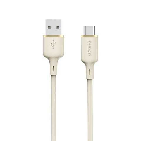⁨Kabel przewód wzmacniany SR USB-A - USB-C 5A 1m beżowy⁩ w sklepie Wasserman.eu