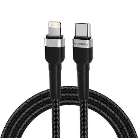 ⁨Kabel przewód do iPhone USB-C - Lightning PD 30W 1m czarny⁩ w sklepie Wasserman.eu