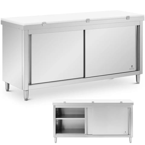 ⁨Szafka gastronomiczna wolnostojąca z deską do krojenia STAL 180 x 60 cm⁩ w sklepie Wasserman.eu