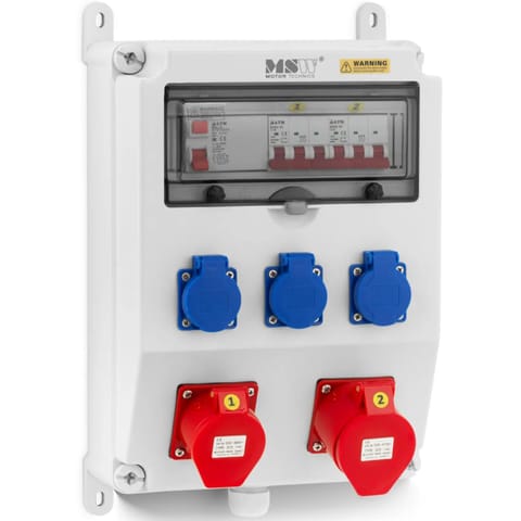 Rozdzielnica elektryczna 3 x Schuko 2 x CEE wyłącznik różnicowoprądowy 2 x instalacyjny w sklepie Wasserman.eu