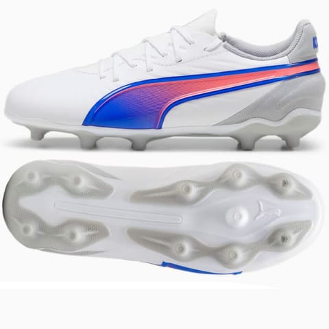 ⁨Buty Puma KING Match Jr FG/AG 108048 (kolor Biały, rozmiar 37 1/2)⁩ w sklepie Wasserman.eu