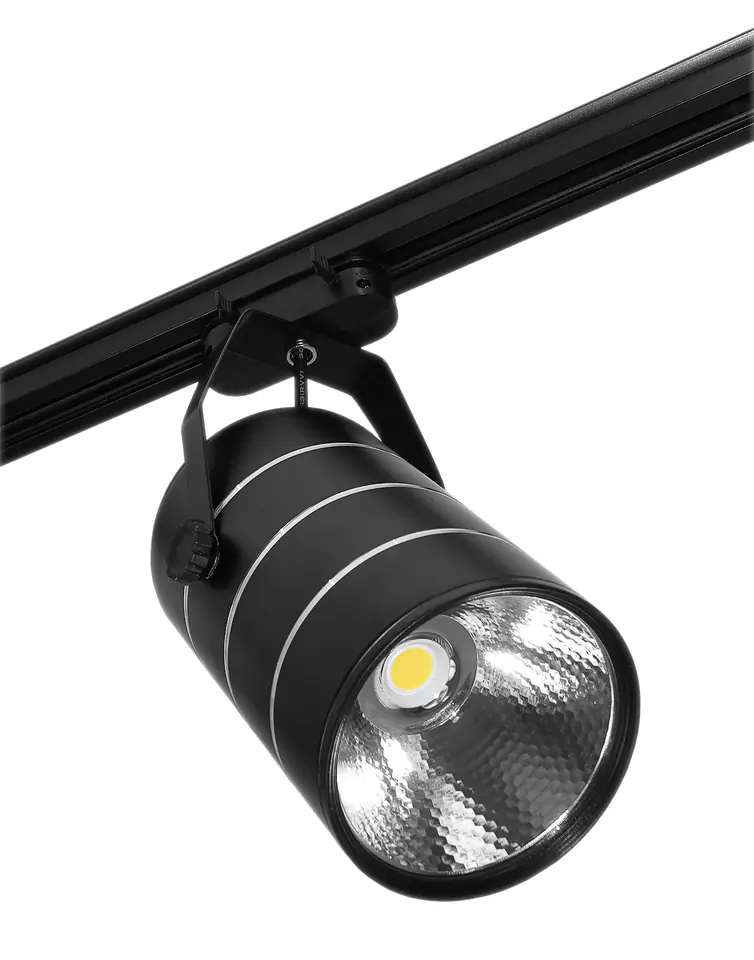 ⁨Shop lamp led spotlight rail light single phase black 30w 2550 lm cold light 6000k⁩ at Wasserman.eu