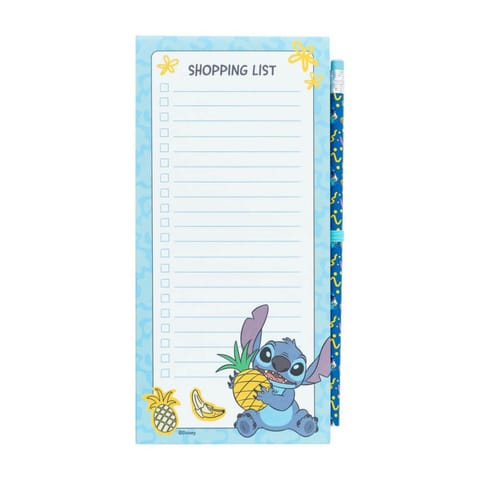 ⁨Disney Stitch Tropical - Magnetyczny notatnik / lista zakupów na lodówkę + ołówek (10 x 21 cm)⁩ w sklepie Wasserman.eu