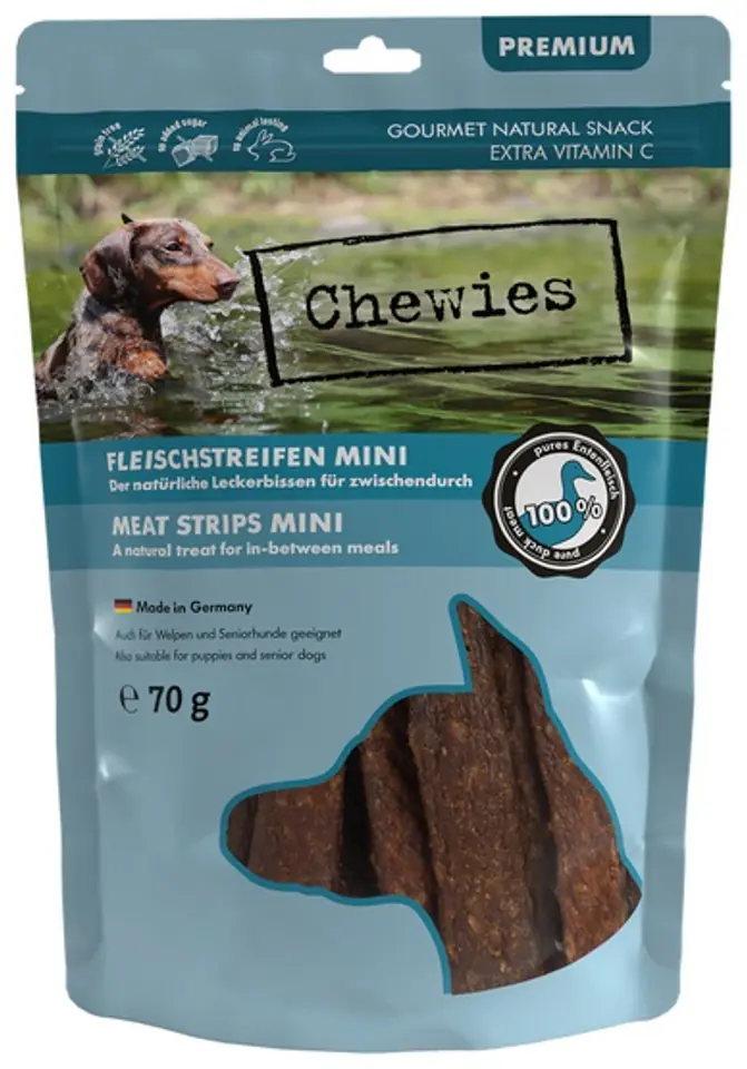 ⁨Chewies Meat Strips Mini Kaczka 70g⁩ w sklepie Wasserman.eu